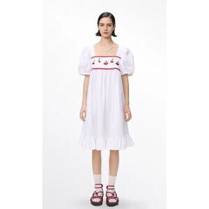 Vivetta Ponti with Fabrique Nina Cherry Embroidery Dress in Cotton Womens XS